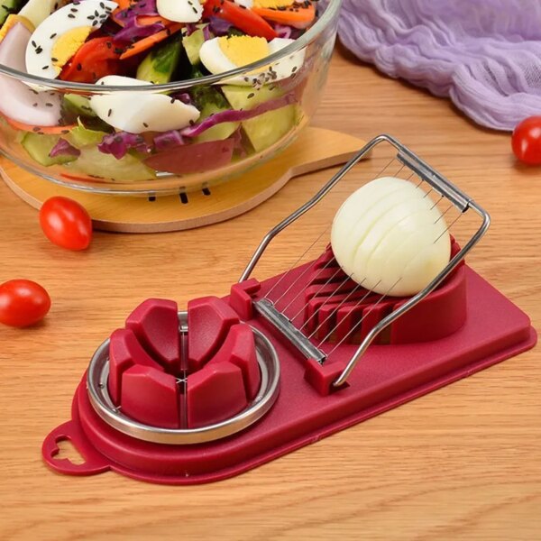 Multifunctional Egg Cutter Stainless Steel Egg Slicer Sectioner Cutter Mold Flower-Shape Luncheon Meat Cutter Kitchen Gadgets - Image 2