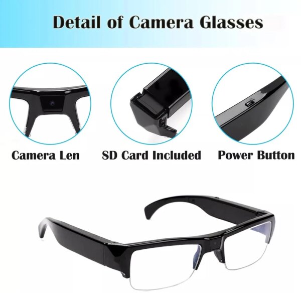 1080P HD Mini Camera Glasses DVR Glasses Camera Sports Video Glasses Outdoor Glasses Camera Conference Process, Driving, etc. - Image 2