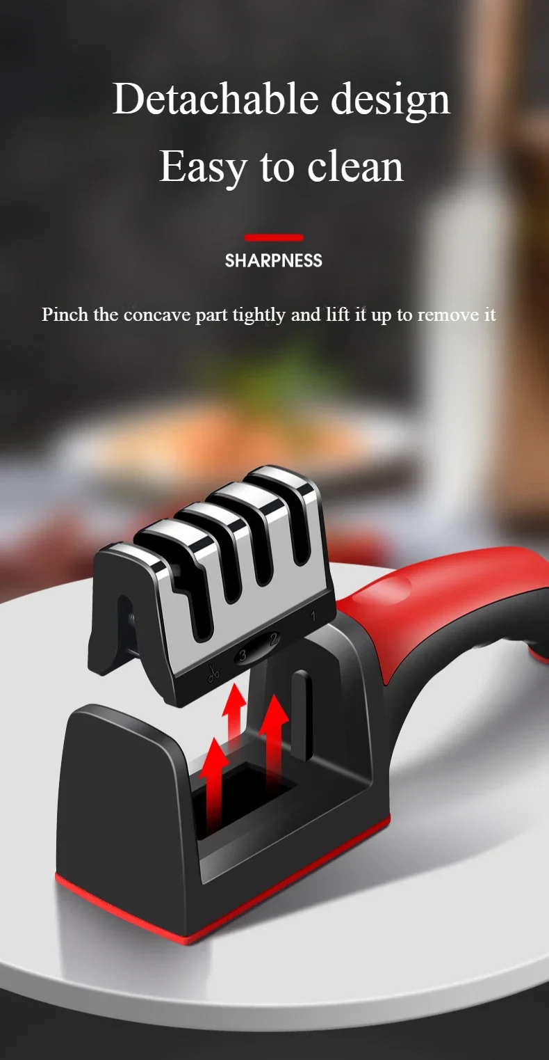3/4 Segment Knife Sharpener Three-stage Cutting Knife Kitchen Multifunctional Handheld Fast Sharpening Stone Kitchen Supplies 3/4 Segment Knife Sharpener Three-stage Cutting Knife Kitchen Multifunctional Handheld Fast Sharpening Stone Kitchen Supplies