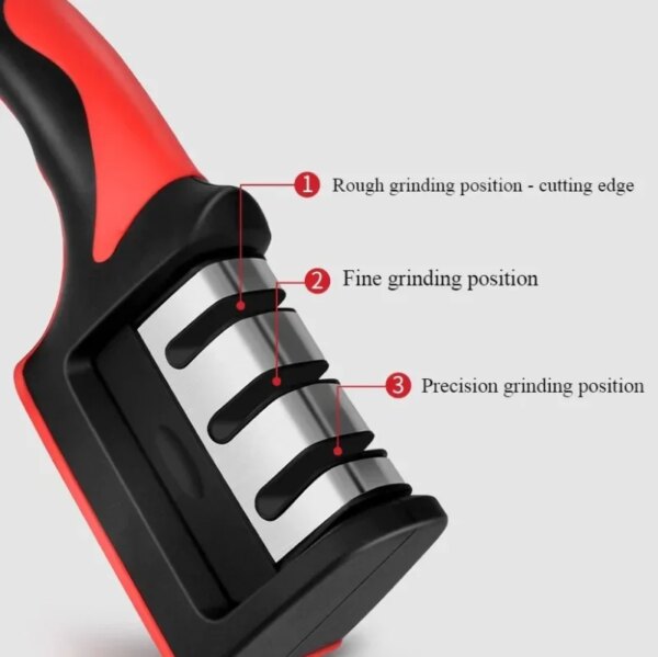 3/4 Segment Knife Sharpener Three-stage Cutting Knife Kitchen Multifunctional Handheld Fast Sharpening Stone  Kitchen Supplies - Image 4