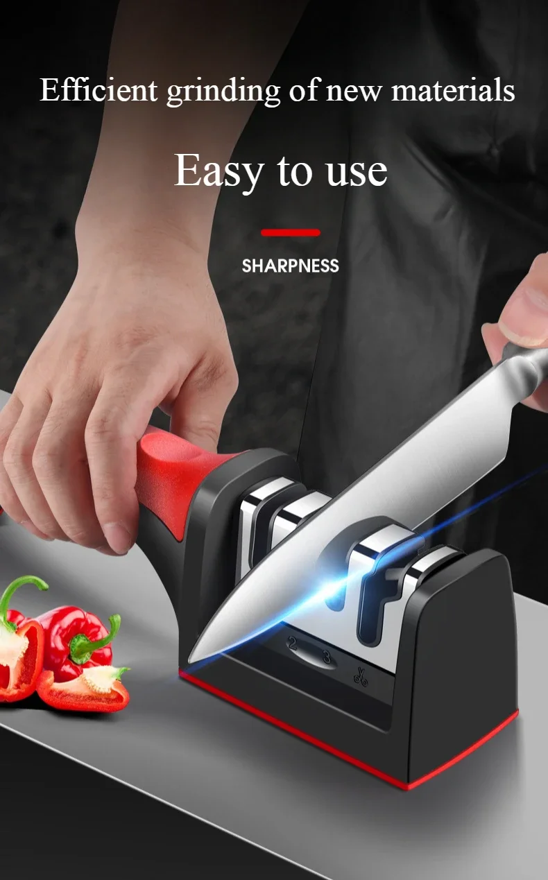 3/4 Segment Knife Sharpener Three-stage Cutting Knife Kitchen Multifunctional Handheld Fast Sharpening Stone Kitchen Supplies 3/4 Segment Knife Sharpener Three-stage Cutting Knife Kitchen Multifunctional Handheld Fast Sharpening Stone Kitchen Supplies