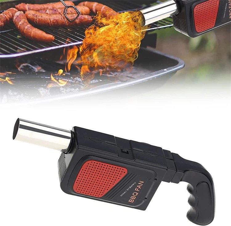 LMETJMA BBQ Air Blower Portable Handheld Electric BBQ Fan Outdoor Camping Barbecue Charcoal Grill Fan Fire Bellows Tool JT54