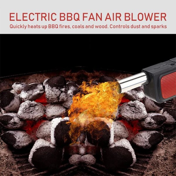 LMETJMA BBQ Air Blower Portable Handheld Electric BBQ Fan Outdoor Camping Barbecue Charcoal Grill Fan Fire Bellows Tool JT54 - Image 3