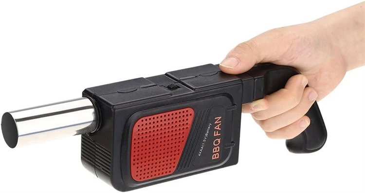 LMETJMA BBQ Air Blower Portable Handheld Electric BBQ Fan Outdoor Camping Barbecue Charcoal Grill Fan Fire Bellows Tool JT54