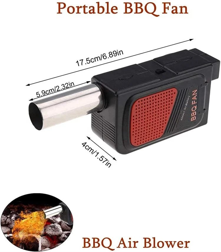 LMETJMA BBQ Air Blower Portable Handheld Electric BBQ Fan Outdoor Camping Barbecue Charcoal Grill Fan Fire Bellows Tool JT54