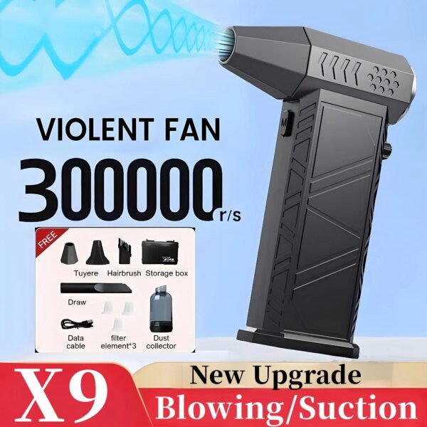 X9 Powerful Dust Blower 300000RPM Brushless Motor Outdoor Air Duster Blower Type-C Rechargeable Air Blower Cleaning PC Turbo Fan - Image 3
