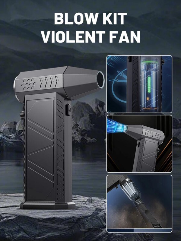350000 RPM 8000mAh Pocket Dust Blower Mini Turbo Jet Fan Rechargeable 58m/s Turbo Violent Fan Powerful Blower for Cleaning - Image 3