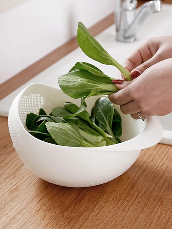 1PC- Colander Rice Bowl Drain Basket Fruit Bowl Washing Drain Basket with Handle Washing Basket Home Kitchen Organizer - Image 5