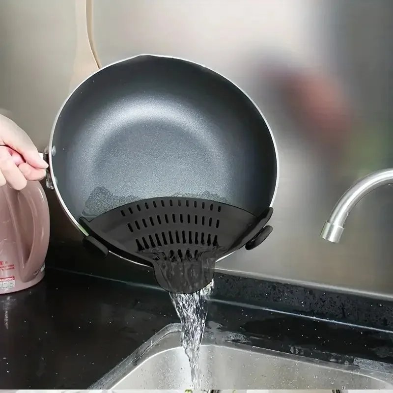 Universal Silicone Clip on Pan Pot Strainer Anti Spill Pasta Pot Strainer Food Grade Fruit Colander for Pasta Fruit Vegetable Universal Silicone Clip on Pan Pot Strainer Anti Spill Pasta Pot Strainer Food Grade Fruit Colander for Pasta Fruit Vegetable