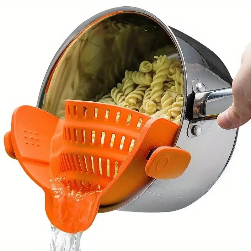 Universal Silicone Clip on Pan Pot Strainer Anti Spill Pasta Pot Strainer Food Grade Fruit Colander for Pasta Fruit Vegetable Universal Silicone Clip on Pan Pot Strainer Anti Spill Pasta Pot Strainer Food Grade Fruit Colander for Pasta Fruit Vegetable