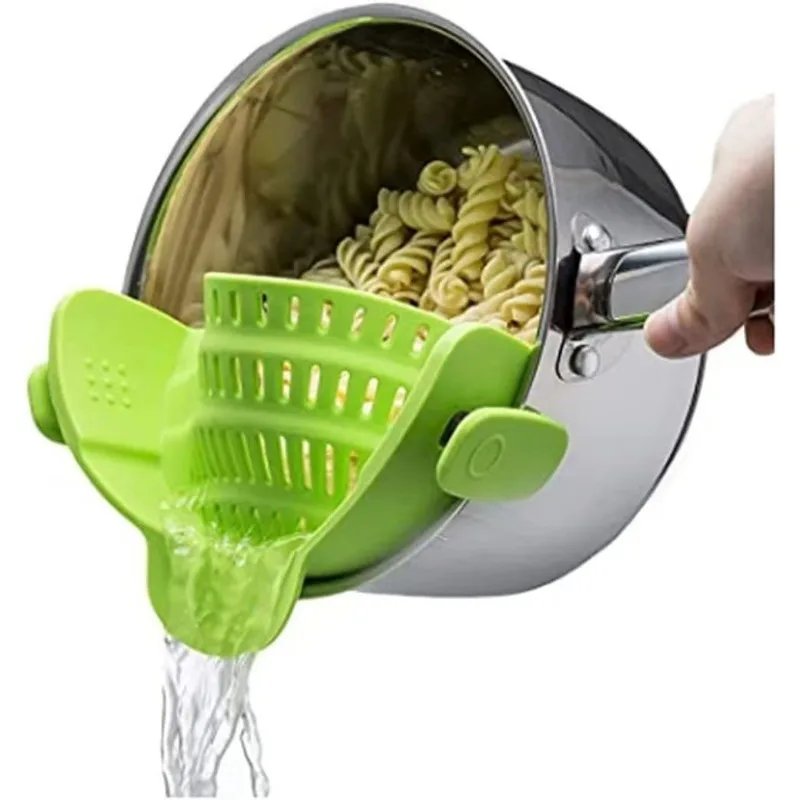 Universal Silicone Clip on Pan Pot Strainer Anti Spill Pasta Pot Strainer Food Grade Fruit Colander for Pasta Fruit Vegetable Universal Silicone Clip on Pan Pot Strainer Anti Spill Pasta Pot Strainer Food Grade Fruit Colander for Pasta Fruit Vegetable