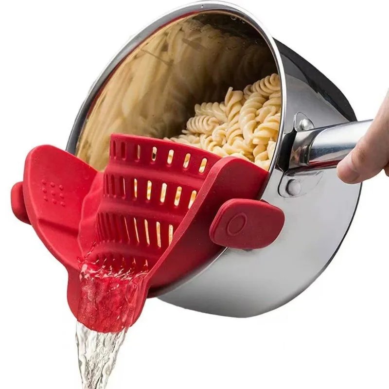 Universal Silicone Clip on Pan Pot Strainer Anti Spill Pasta Pot Strainer Food Grade Fruit Colander for Pasta Fruit Vegetable Universal Silicone Clip on Pan Pot Strainer Anti Spill Pasta Pot Strainer Food Grade Fruit Colander for Pasta Fruit Vegetable
