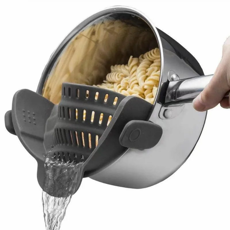 Universal Silicone Clip on Pan Pot Strainer Anti Spill Pasta Pot Strainer Food Grade Fruit Colander for Pasta Fruit Vegetable Universal Silicone Clip on Pan Pot Strainer Anti Spill Pasta Pot Strainer Food Grade Fruit Colander for Pasta Fruit Vegetable