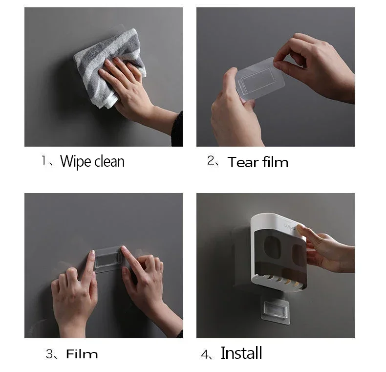 Wall Mounted Automatic Toothpaste Squeezer Toothpaste Dispenser Magnetic Toothbrush Holder Toothpaste Rack Bathroom Accessories Wall Mounted Automatic Toothpaste Squeezer Toothpaste Dispenser Magnetic Toothbrush Holder Toothpaste Rack Bathroom Accessories