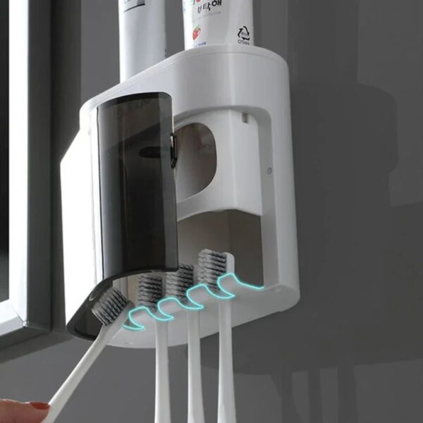 Wall Mounted Automatic Toothpaste Squeezer Toothpaste Dispenser Magnetic Toothbrush Holder Toothpaste Rack Bathroom Accessories - Image 4