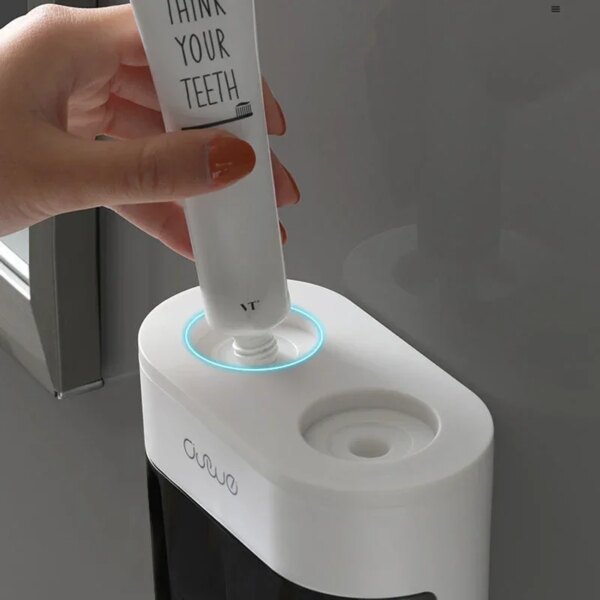 Wall Mounted Automatic Toothpaste Squeezer Toothpaste Dispenser Magnetic Toothbrush Holder Toothpaste Rack Bathroom Accessories - Image 5