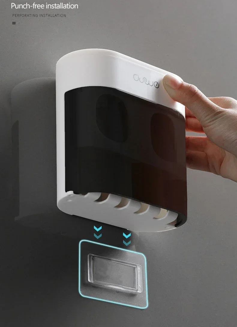 Wall Mounted Automatic Toothpaste Squeezer Toothpaste Dispenser Magnetic Toothbrush Holder Toothpaste Rack Bathroom Accessories Wall Mounted Automatic Toothpaste Squeezer Toothpaste Dispenser Magnetic Toothbrush Holder Toothpaste Rack Bathroom Accessories