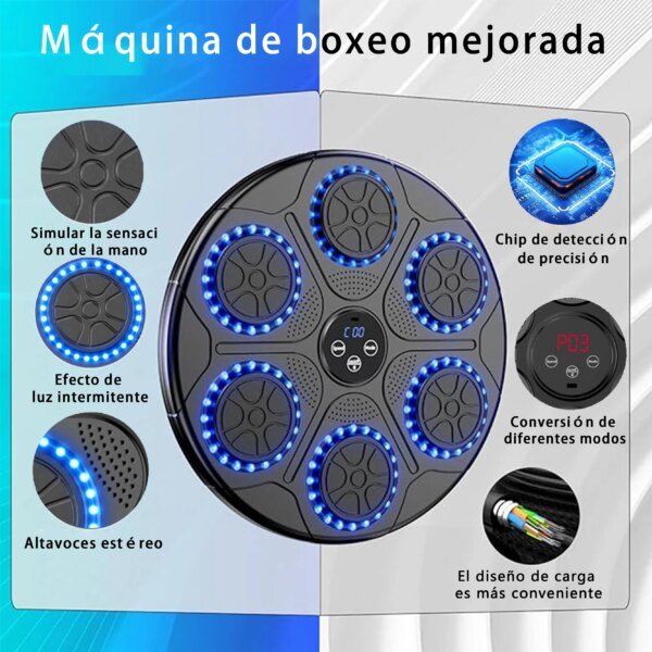 New Music Boxing Machine Smart Bluetooth Wall Mounted Music Boxing Trainer Gym Home Electronic Boxing Target Punching Equipment - Image 6