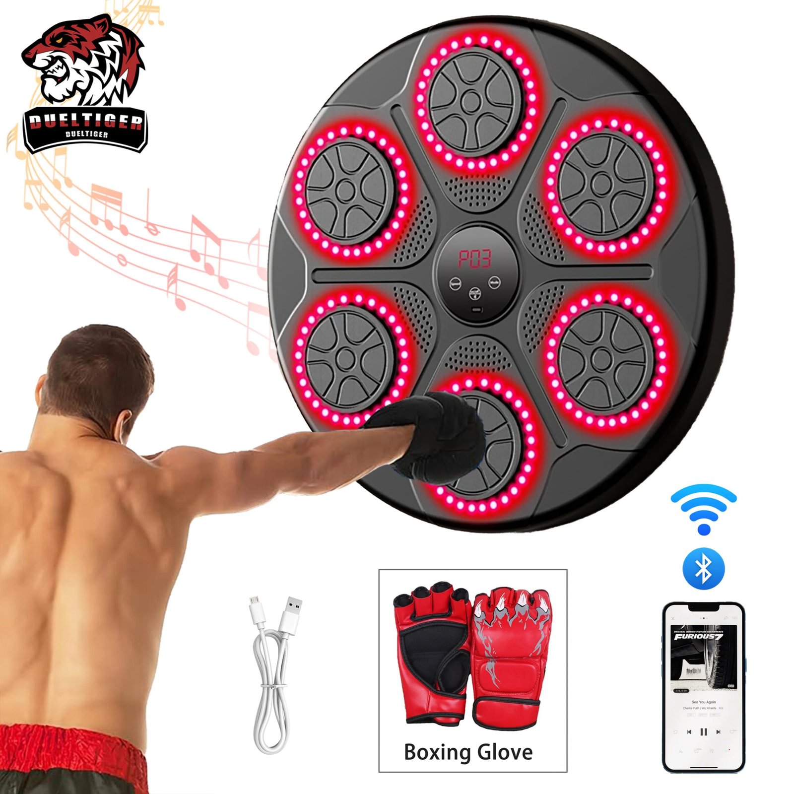 New Music Boxing Machine Smart Bluetooth Wall Mounted Music Boxing Trainer Gym Home Electronic Boxing Target Punching Equipment New Music Boxing Machine Smart Bluetooth Wall Mounted Music Boxing Trainer Gym Home Electronic Boxing Target Punching Equipment