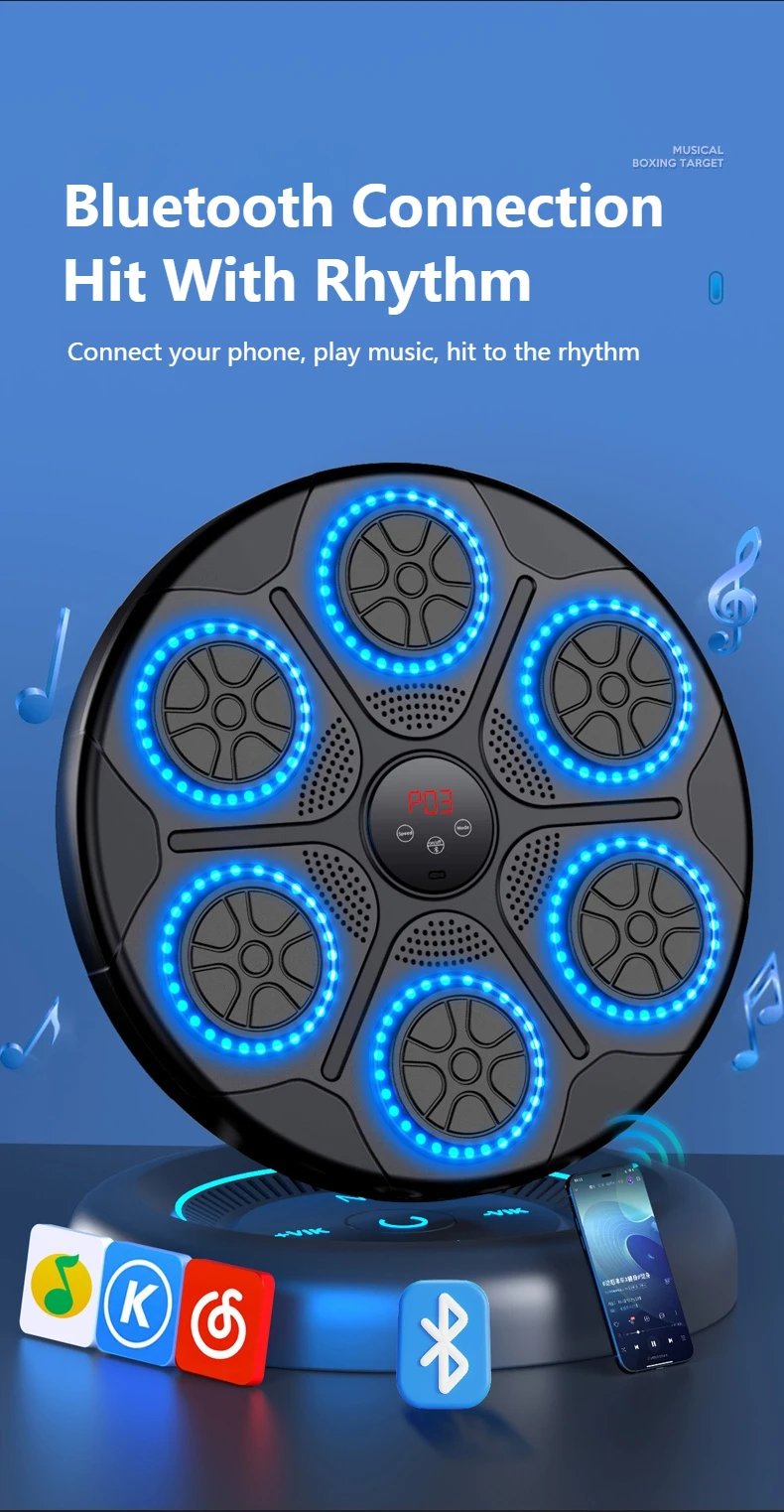 New Music Boxing Machine Smart Bluetooth Wall Mounted Music Boxing Trainer Gym Home Electronic Boxing Target Punching Equipment New Music Boxing Machine Smart Bluetooth Wall Mounted Music Boxing Trainer Gym Home Electronic Boxing Target Punching Equipment