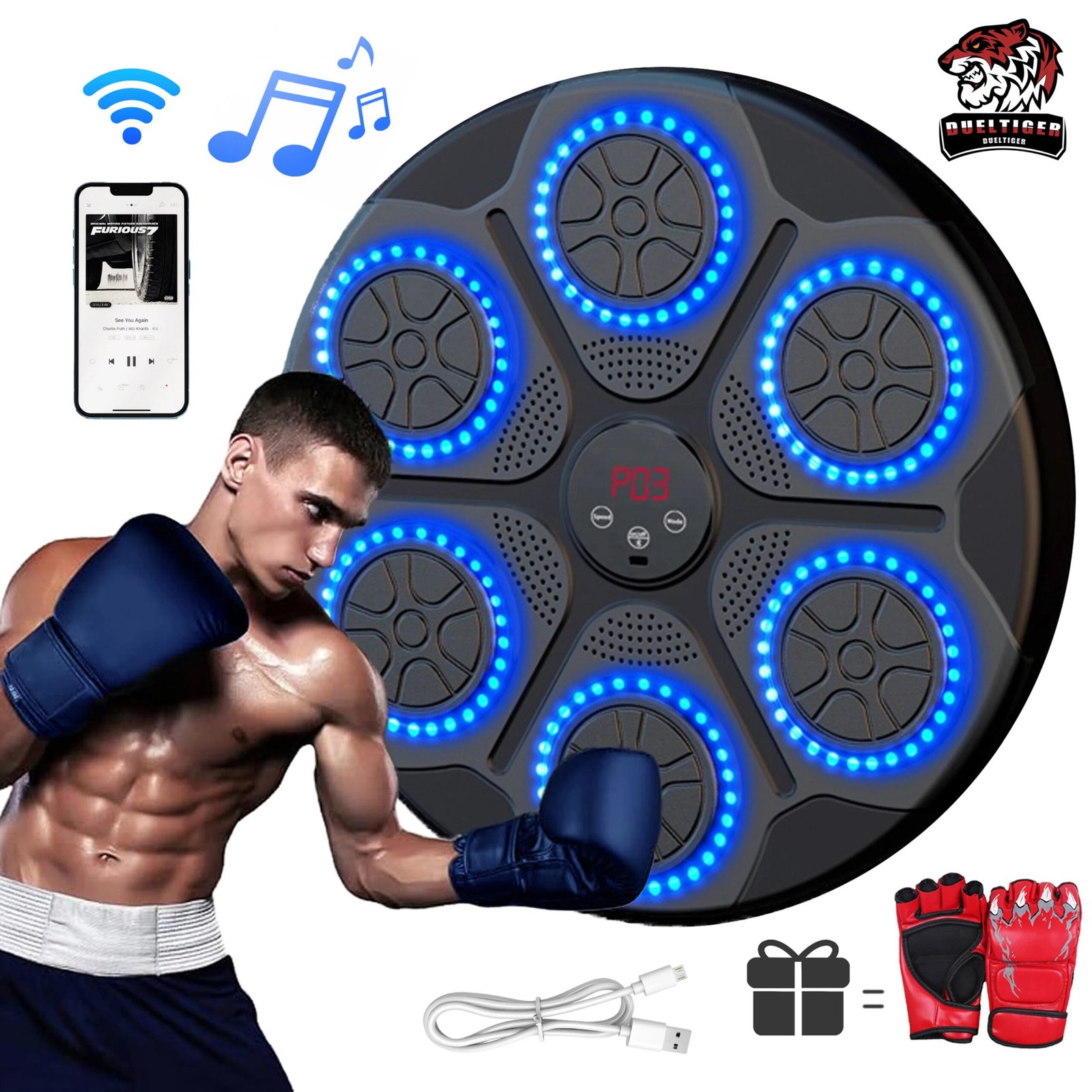 New Music Boxing Machine Smart Bluetooth Wall Mounted Music Boxing Trainer Gym Home Electronic Boxing Target Punching Equipment New Music Boxing Machine Smart Bluetooth Wall Mounted Music Boxing Trainer Gym Home Electronic Boxing Target Punching Equipment
