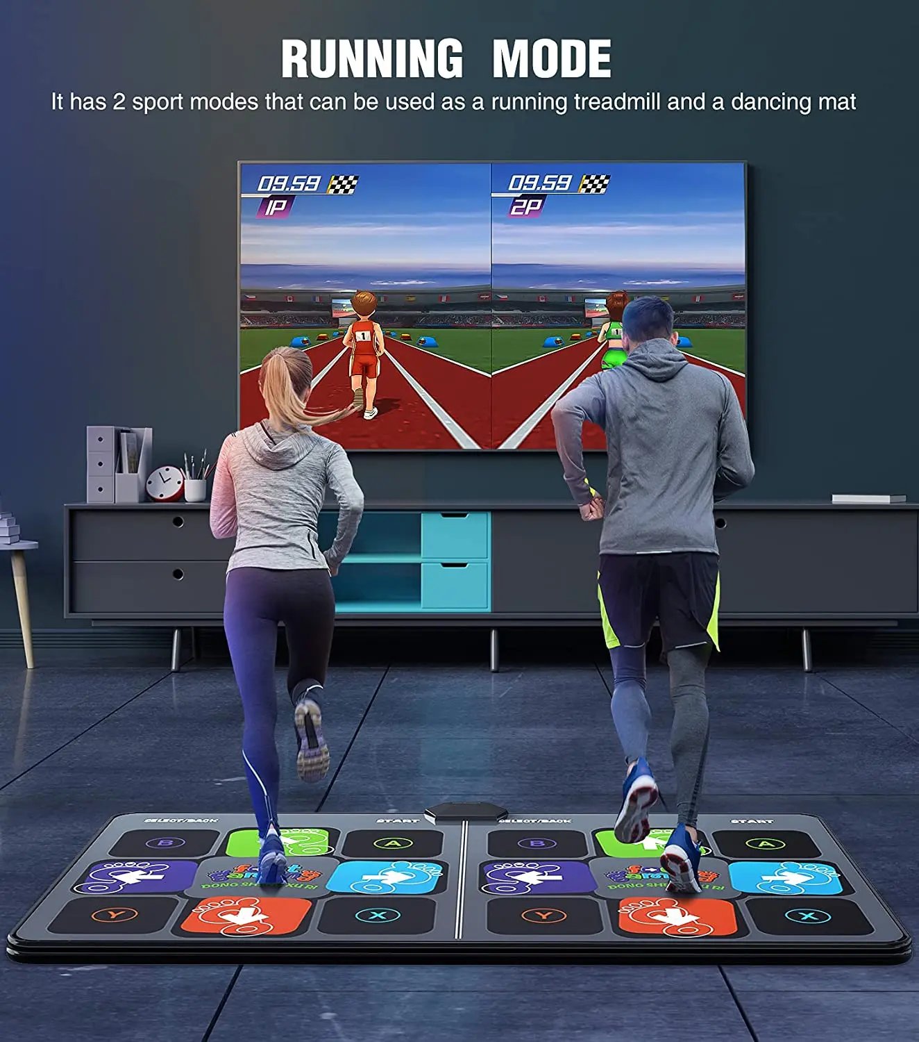Dance Mat Game for TV/PC Family Sports Video Game Anti-slip Music Fitness Carpet Wireless Double Controller Folding Dancing Pad Dance Mat Game for TV/PC Family Sports Video Game Anti-slip Music Fitness Carpet Wireless Double Controller Folding Dancing Pad