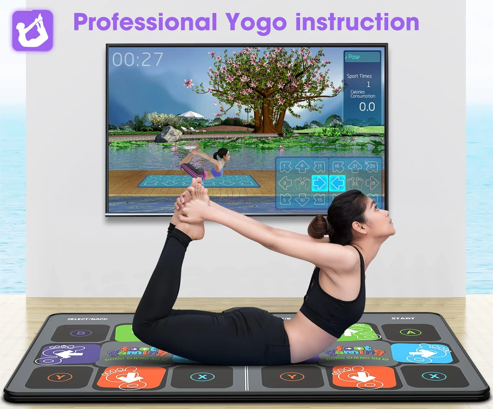 Dance Mat Game for TV/PC Family Sports Video Game Anti-slip Music Fitness Carpet Wireless Double Controller Folding Dancing Pad Dance Mat Game for TV/PC Family Sports Video Game Anti-slip Music Fitness Carpet Wireless Double Controller Folding Dancing Pad