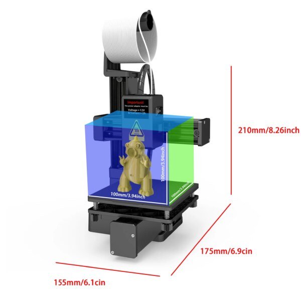 EasyThreed 3D Printer  Entry Level  Compatible with PLA TPU 1.75mm Filament  include Power Adaptor. - Image 2