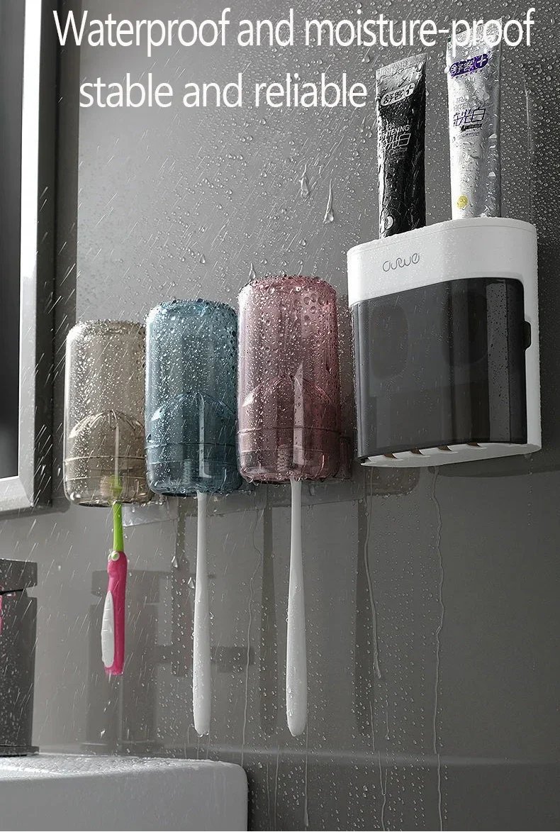 Wall Mounted Automatic Toothpaste Squeezer Toothpaste Dispenser Magnetic Toothbrush Holder Toothpaste Rack Bathroom Accessories Wall Mounted Automatic Toothpaste Squeezer Toothpaste Dispenser Magnetic Toothbrush Holder Toothpaste Rack Bathroom Accessories