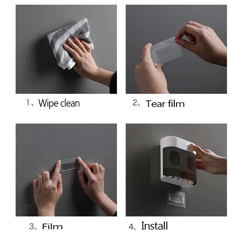 Wall Mounted Automatic Toothpaste Squeezer Toothpaste Dispenser Magnetic Toothbrush Holder Toothpaste Rack Bathroom Accessories Wall Mounted Automatic Toothpaste Squeezer Toothpaste Dispenser Magnetic Toothbrush Holder Toothpaste Rack Bathroom Accessories