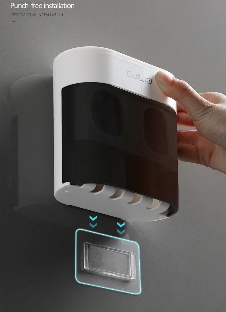 Wall Mounted Automatic Toothpaste Squeezer Toothpaste Dispenser Magnetic Toothbrush Holder Toothpaste Rack Bathroom Accessories Wall Mounted Automatic Toothpaste Squeezer Toothpaste Dispenser Magnetic Toothbrush Holder Toothpaste Rack Bathroom Accessories