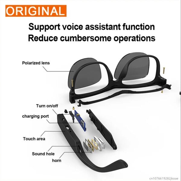 New Lecoo C8 Smart Glasses Original Headset Wireless Bluetooth 5.0 Sunglasses Headset Outdoor Sport Earphone HD Mic Calling Head - Image 4