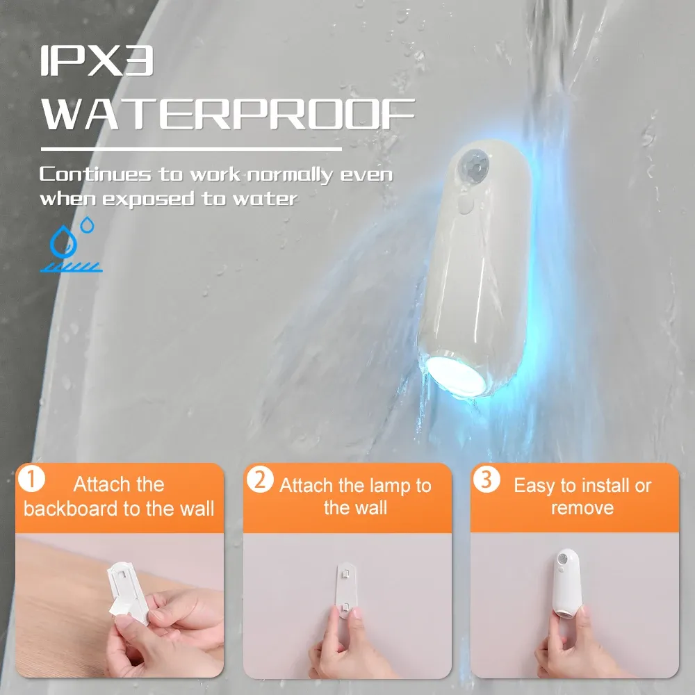 Toilet Night Light Motion Sensor Light Toilet Bowl Light RGB 7Color Changing For Bathroom Decoration LED Rechargeable LED Light - Image 4