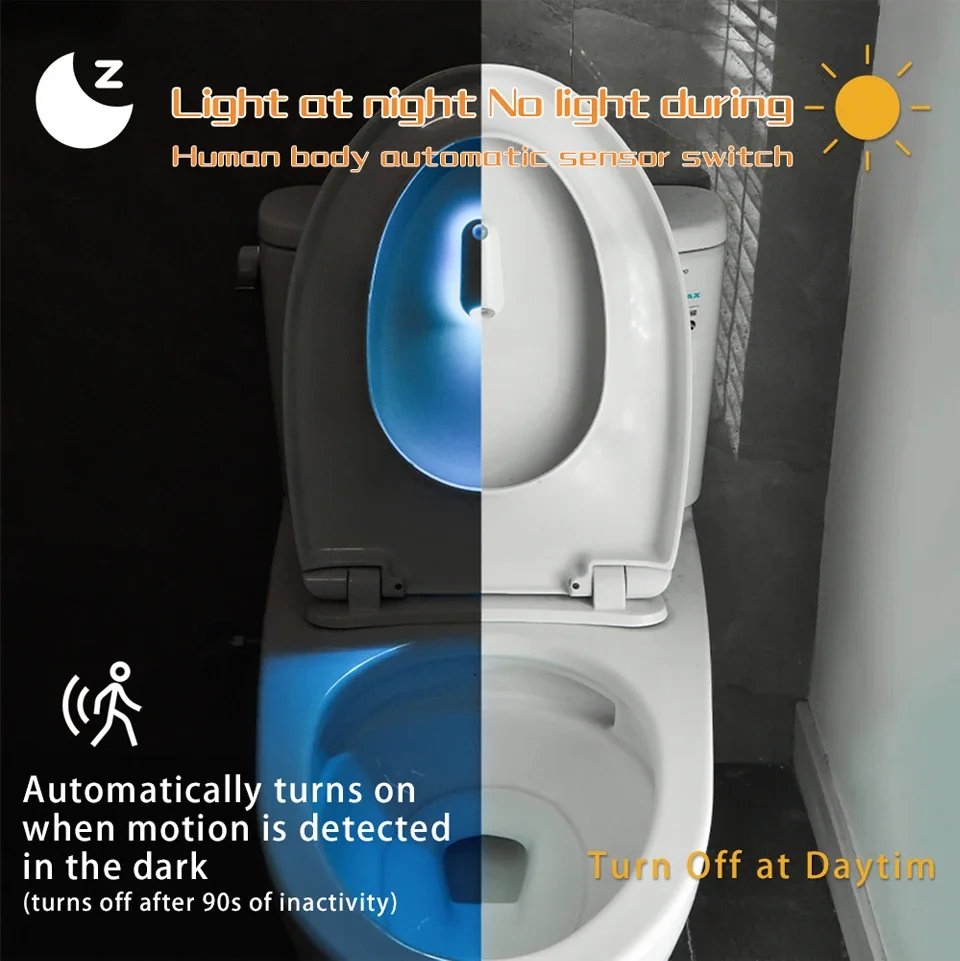 Motion Sensor Toilet Lamp Rechargeable Footlight LED Night Light Bedroom Toilet Corridor Stairs Cabinet Bathroom Backlight Motion Sensor Toilet Lamp Rechargeable Footlight LED Night Light Bedroom Toilet Corridor Stairs Cabinet Bathroom Backlight