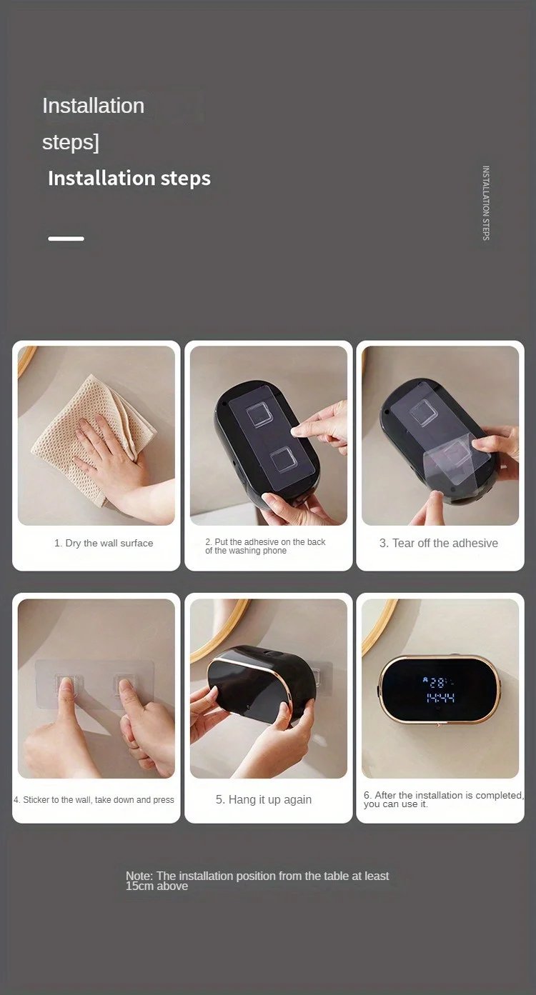 Intelligent Wall Mounted Sensing Soap Dispenser with Non-contact Infrared Bubbles Suitable for Kitchens and Bathrooms Intelligent Wall Mounted Sensing Soap Dispenser with Non-contact Infrared Bubbles Suitable for Kitchens and Bathrooms