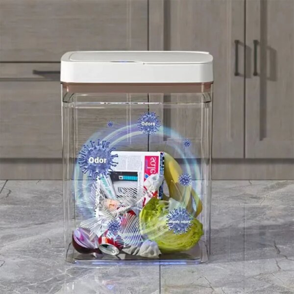 2025 New 15L Smart Trash Can Automatic Touchless Smart Sensor Sensing Trash Can Waterproof Bathroom Kitchen Bedroom Trash Can. - Image 4