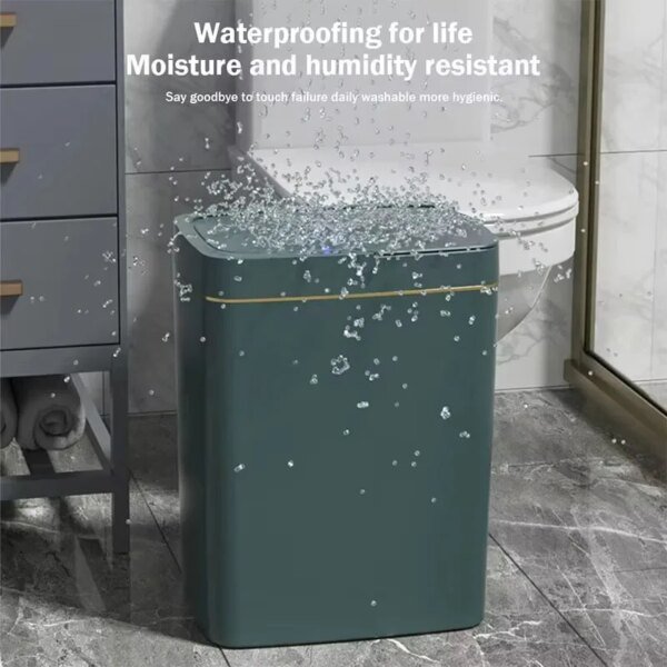 2025 New 15L Smart Trash Can Automatic Touchless Smart Sensor Sensing Trash Can Waterproof Bathroom Kitchen Bedroom Trash Can. - Image 3