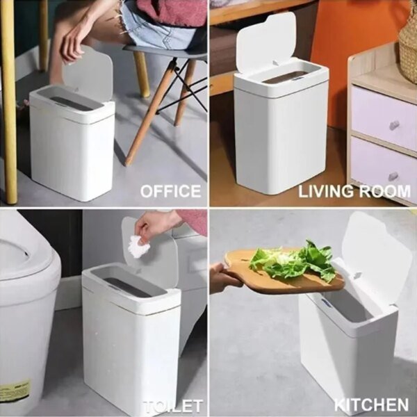 2025 New 15L Smart Trash Can Automatic Touchless Smart Sensor Sensing Trash Can Waterproof Bathroom Kitchen Bedroom Trash Can. - Image 5
