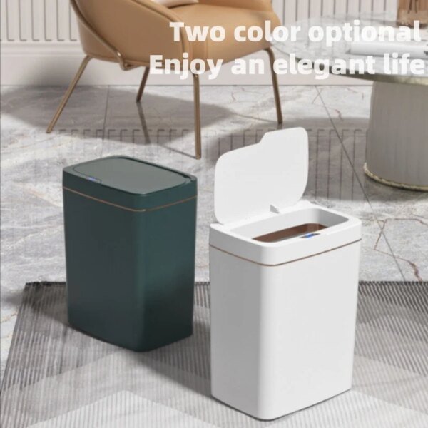 2025 New 15L Smart Trash Can Automatic Touchless Smart Sensor Sensing Trash Can Waterproof Bathroom Kitchen Bedroom Trash Can. - Image 6