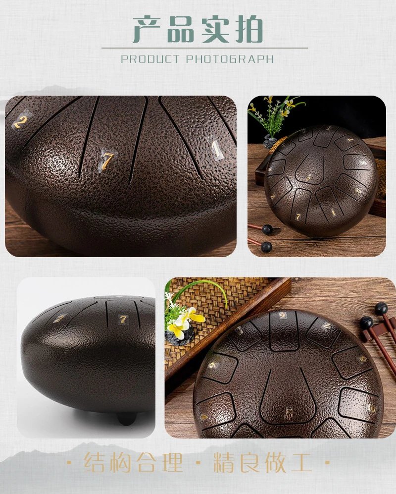 Titanium Steel Tongue Drum 8 Inch 11 Note Hand Pan Drum Children Mini Ethereal Drums Percussion Instrument Yoga Meditation Gifts Titanium Steel Tongue Drum 8 Inch 11 Note Hand Pan Drum Children Mini Ethereal Drums Percussion Instrument Yoga Meditation Gifts