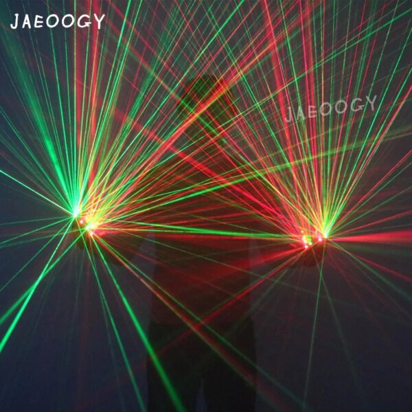 Party DJ RGB laser gloves including 2 green and 2 red laser flashing gloves LED robot clothing bar party stage show - Image 2
