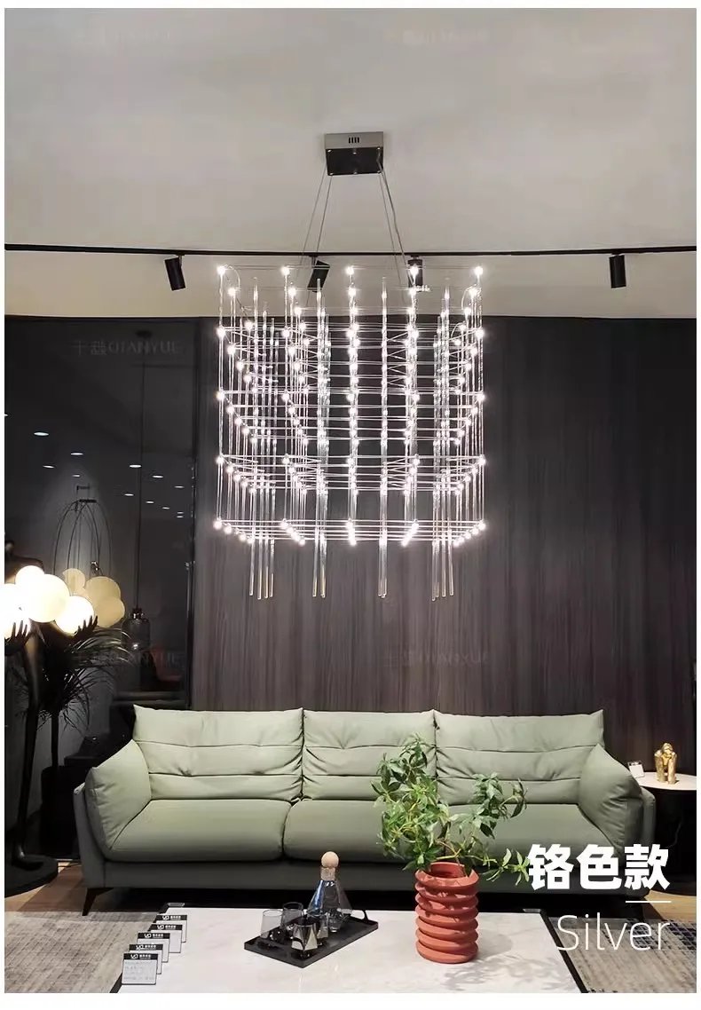 Rectangular Rubik's Cube LED Chandelier On The Third Floor Of The Hotel Lobby Decoration Project Fixed Geometric Stereo Lighting Rectangular Rubik's Cube LED Chandelier On The Third Floor Of The Hotel Lobby Decoration Project Fixed Geometric Stereo Lighting