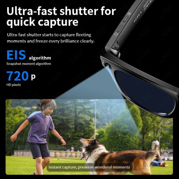 Smart Glasses Recording Videos AI Photo Recognition Answer Translation 260mAh Large Battery IP65 Waterproof Bluetooth Glasses - Image 3