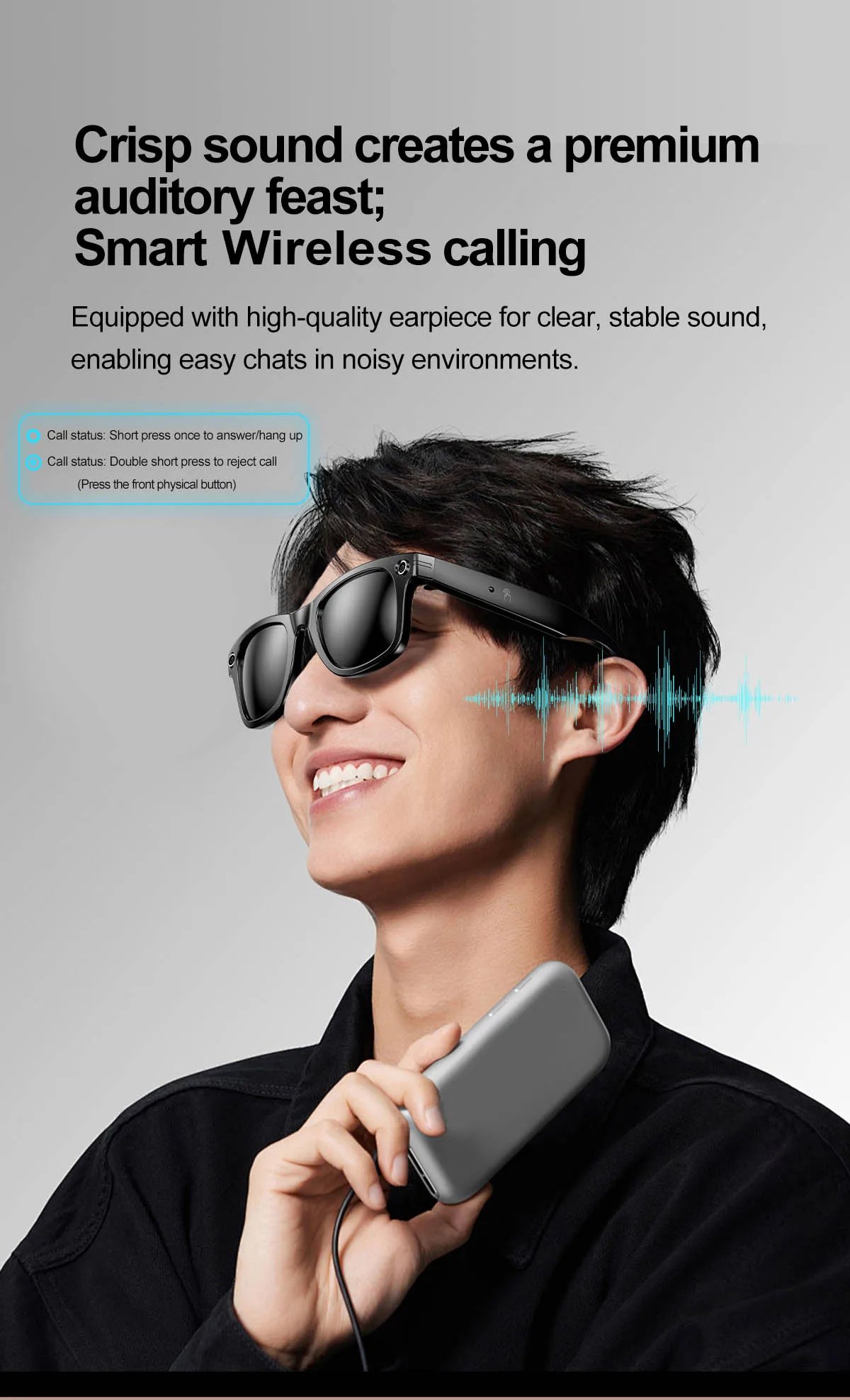 Smart Glasses Recording Videos AI Photo Recognition Answer Translation 260mAh Large Battery IP65 Waterproof Bluetooth Glasses Smart Glasses Recording Videos AI Photo Recognition Answer Translation 260mAh Large Battery IP65 Waterproof Bluetooth Glasses