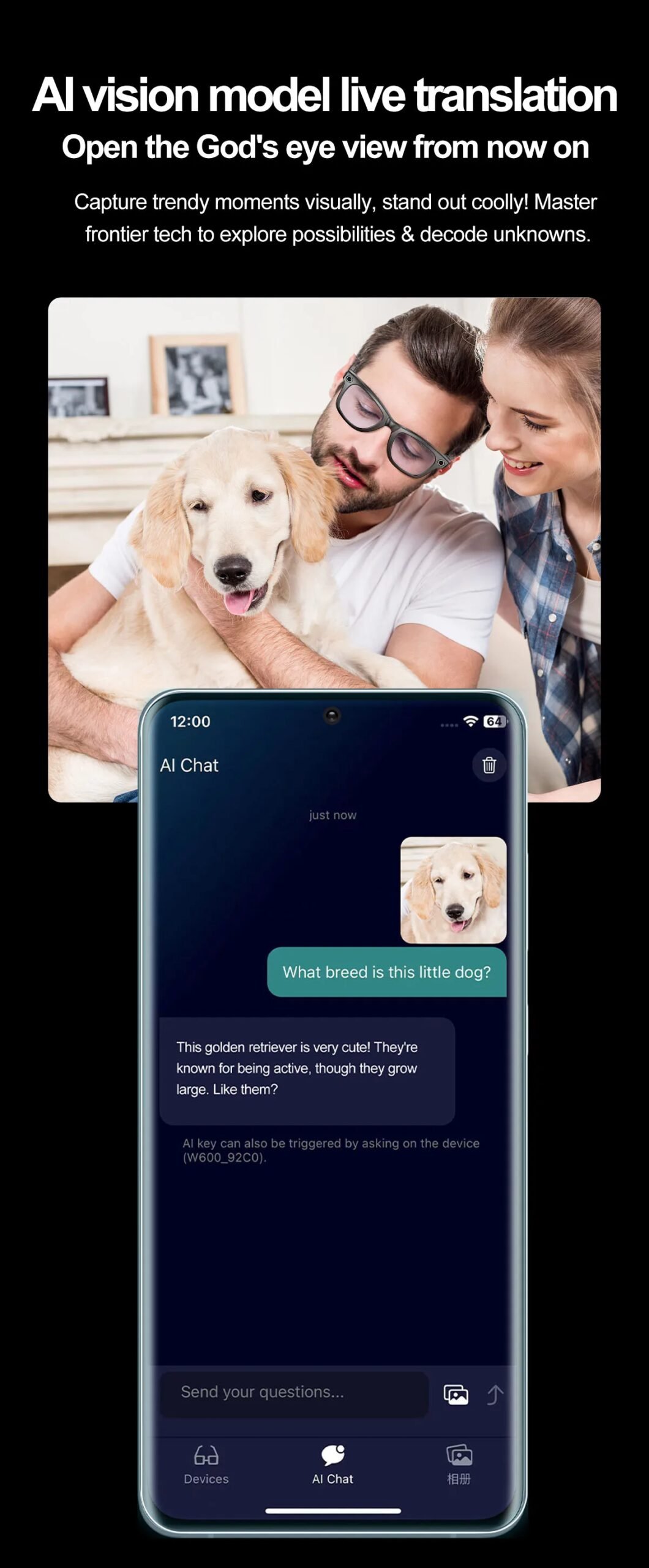 Smart Glasses Recording Videos AI Photo Recognition Answer Translation 260mAh Large Battery IP65 Waterproof Bluetooth Glasses Smart Glasses Recording Videos AI Photo Recognition Answer Translation 260mAh Large Battery IP65 Waterproof Bluetooth Glasses