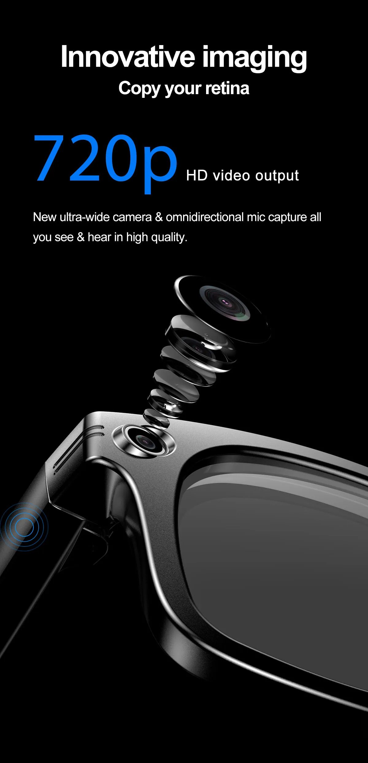 Smart Glasses Recording Videos AI Photo Recognition Answer Translation 260mAh Large Battery IP65 Waterproof Bluetooth Glasses Smart Glasses Recording Videos AI Photo Recognition Answer Translation 260mAh Large Battery IP65 Waterproof Bluetooth Glasses