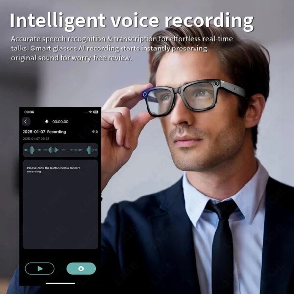 Smart Glasses Recording Videos AI Photo Recognition Answer Translation 260mAh Large Battery IP65 Waterproof Bluetooth Glasses - Image 4