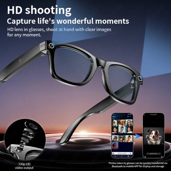 Smart Glasses Recording Videos AI Photo Recognition Answer Translation 260mAh Large Battery IP65 Waterproof Bluetooth Glasses - Image 2