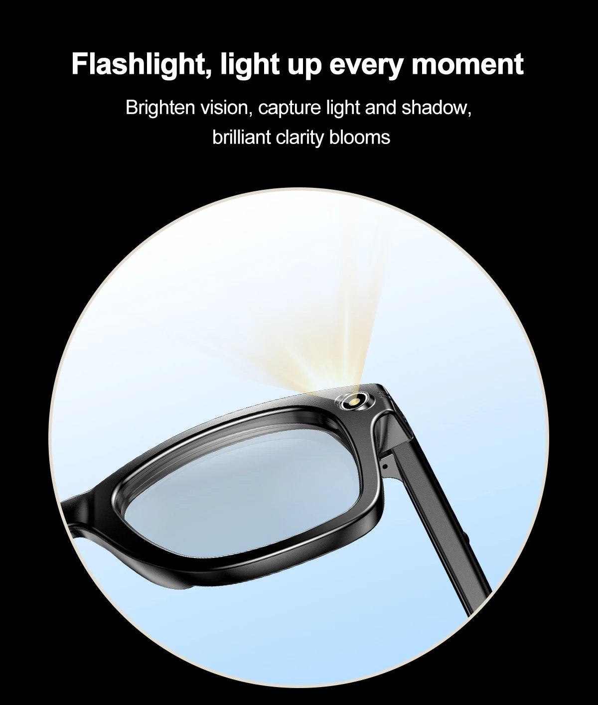 Smart Glasses Recording Videos AI Photo Recognition Answer Translation 260mAh Large Battery IP65 Waterproof Bluetooth Glasses Smart Glasses Recording Videos AI Photo Recognition Answer Translation 260mAh Large Battery IP65 Waterproof Bluetooth Glasses