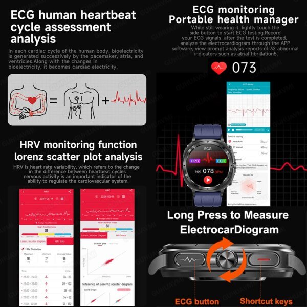 2025 New Samsung Galaxy Health Watch 7 Ultra Smart Watch Uric Acid Blood lipids ECG+PPG Blood Pressure Heart Rate Smartwatch - Image 4